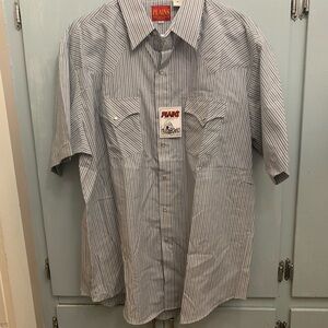 Plains Western Wear Blue Striped Men's Shirt